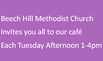 Welcome cafe at Beech Hill Methodist each Tuesday