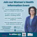 Women's Health information event 17th April