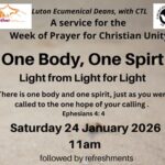 'One Body, One Spirit' Week of prayer for Christian Unity event 24th January